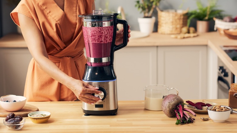 frozen fruit in blender